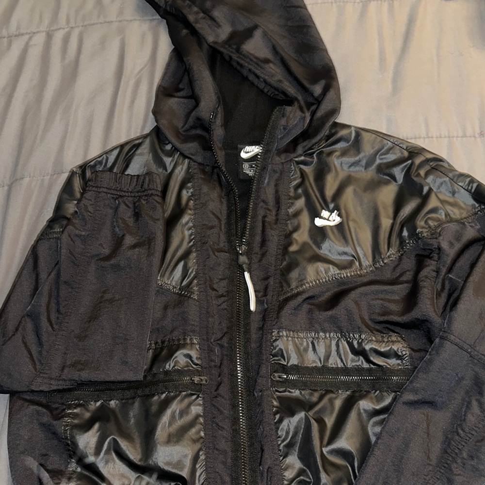 Nike Black Utility Jacket with Hood and Zipper
